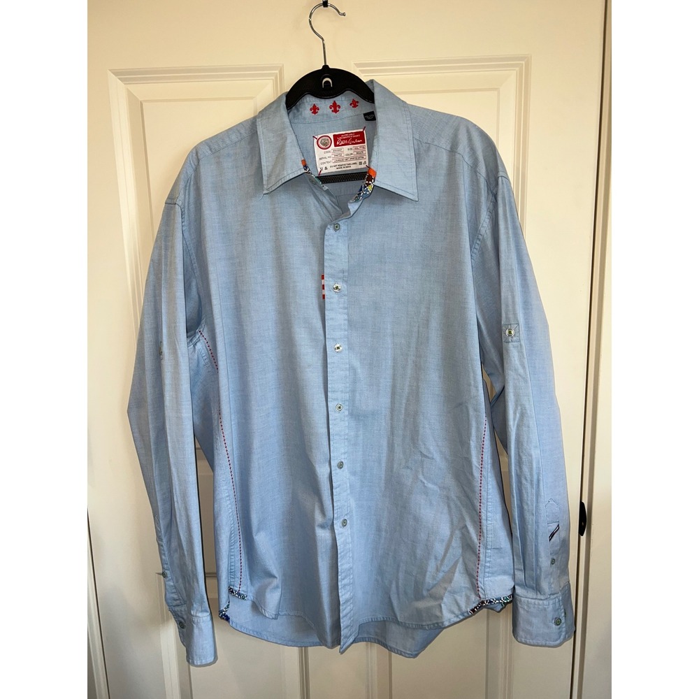 Robert Graham The Freshly Laundered Long Sleeve Button Down Shirt Embroidery XXL